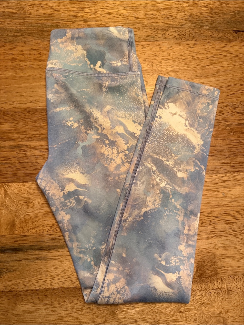 Athleta Girl Marble-Print Blue Leggings